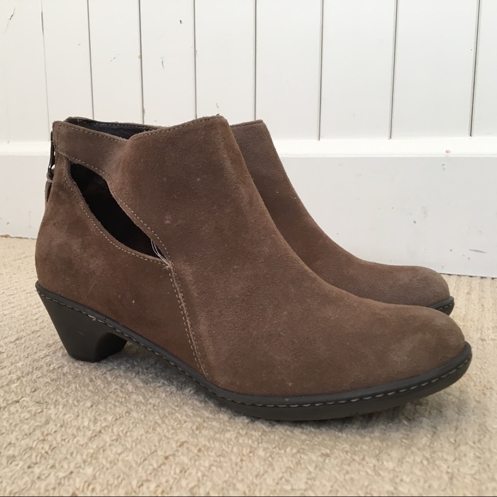 black cutout booties